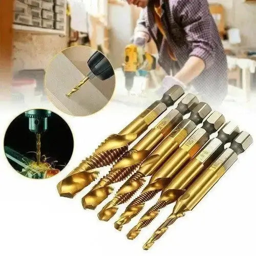 🔥KIT DE BROCAS 6 EN 1 ¡Taladra y Rosca sin Cambios!