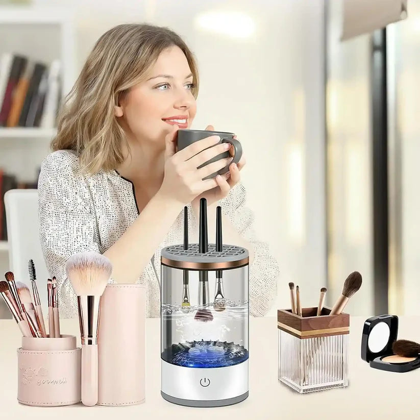 🧼 Lava Brochas Eléctrico – Limpia y seca tus brochas en segundos