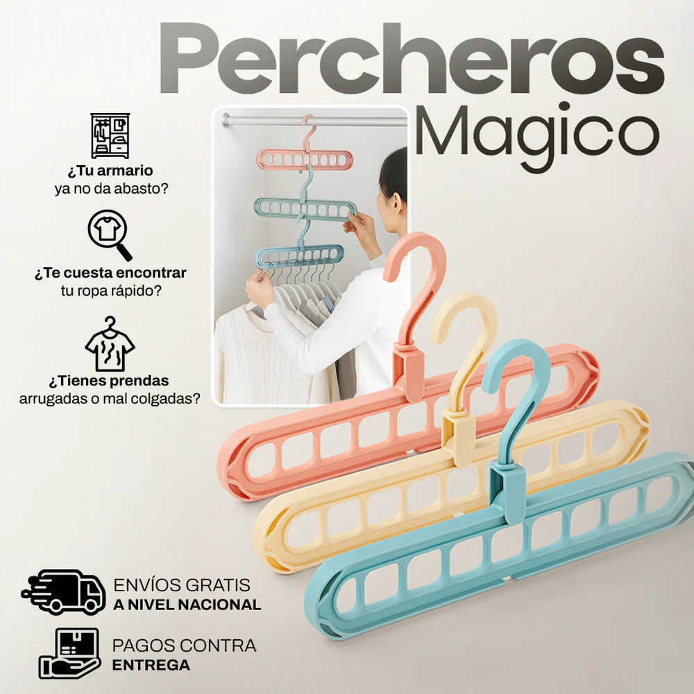 Pack x6 Percheros Mágicos | Ahorra Espacio y Ordena tu Closet en Minutos