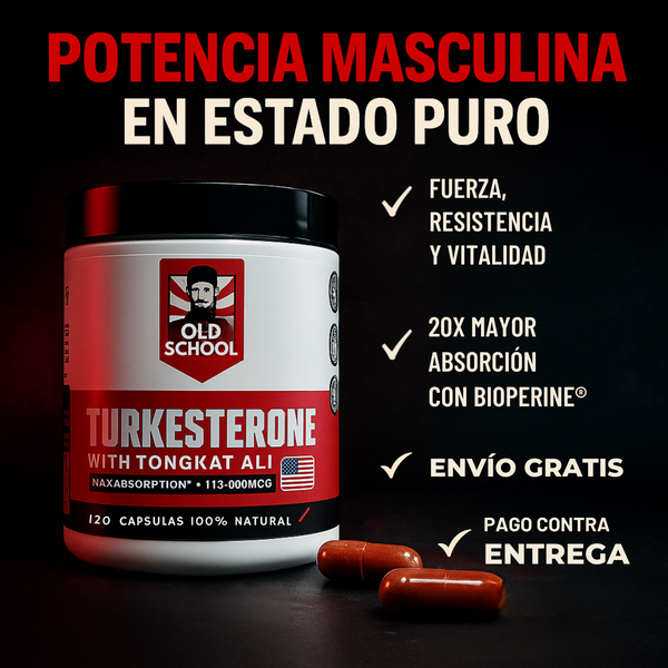 Turkesterona + Tongkat Ali
Energía y Vitalidad Masculina Natural