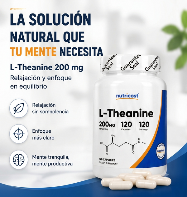 L-Teanina 200 mg  Calma y Claridad Mental