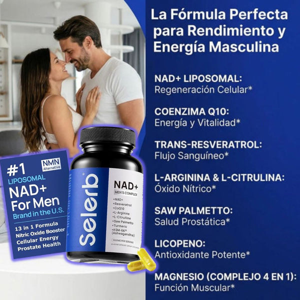 Selerb NAD+ para Hombre – Potencia y Rendimiento Masculino
