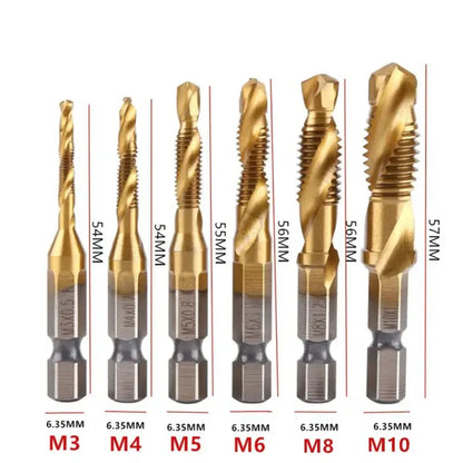 🔥KIT DE BROCAS 6 EN 1 ¡Taladra y Rosca sin Cambios!